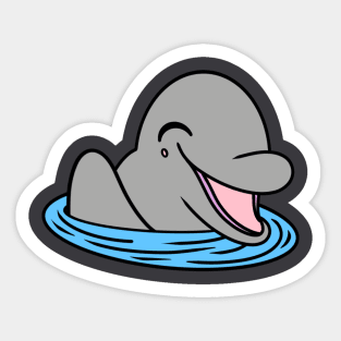 Cute happy dolphin greeting Sticker